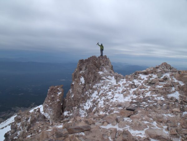 Standing on the summit after a Mt Shasta summit climb!