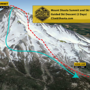 This is the route we will use when climbing Mt Shasta over 2 days before we ski from the summit.
